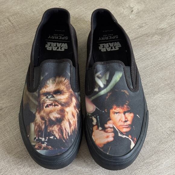Sperry X Star Wars Men's Cloud Slip-on Han and Chewie Sneakers Black Size 10 - Picture 2 of 5